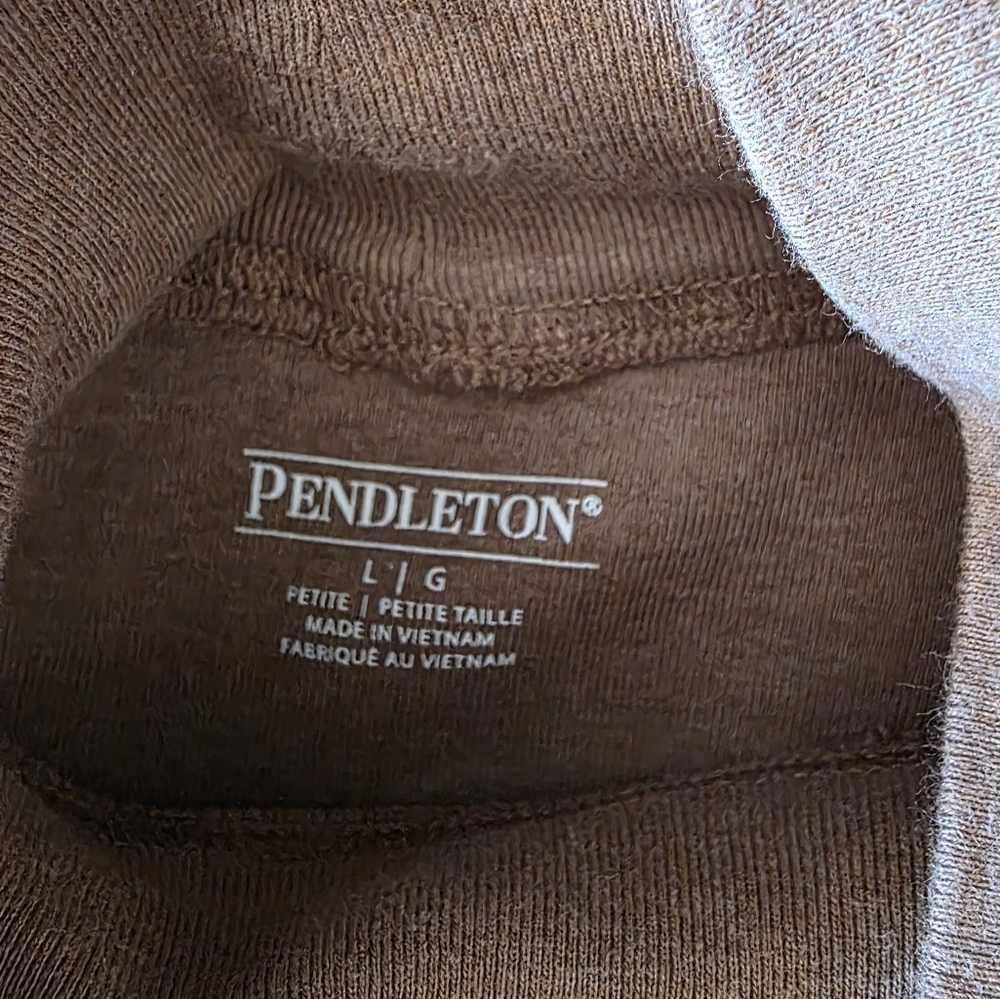 Pendleton Light Brown Mock Cotton Turtleneck Sz L… - image 5